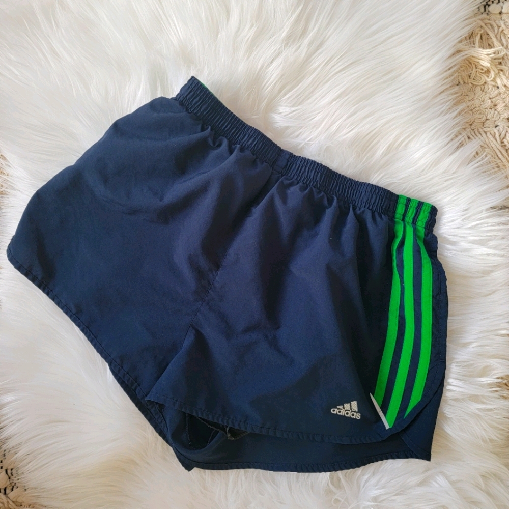 Adidas running shorts.